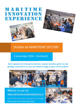 hier de poster van de Maritime Innovation Experience