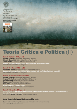 Teoria Critica e Politica (II)