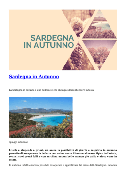 Sardegna in Autunno - Viaggiatori Nel Tempo