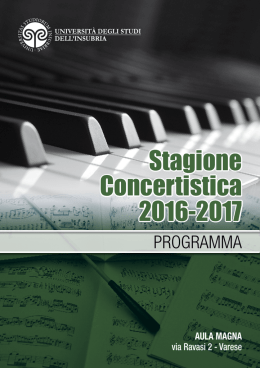 Stagione Concertistica 2016-2017 - Università degli Studi dell`Insubria