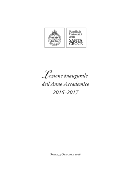 Lezione inaugurale dell`Anno Accademico 2016-2017