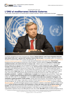 L`ONU al mediterraneo Antonio Guterres