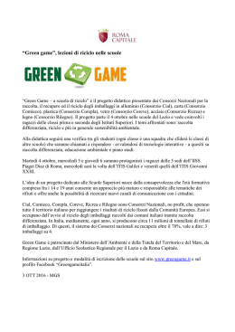 “Green game”, lezioni di riciclo nelle scuole