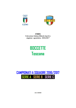 Regolamento Campionati a Squadre BOCCETTE 2016/2017