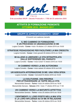 Piemonte - Personalit&agrave; e Relazioni Umane