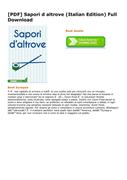 Sapori d altrove (Italian Edition) Full