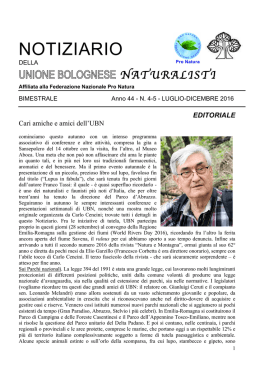 vai al Notiziario - Unione Bolognese Naturalisti