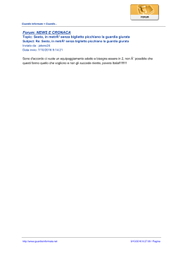 Forum: NEWS E CRONACA - Guardie Informate = Guardie Giurate