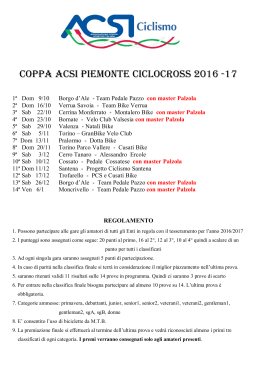 Calendario-RegolamentoCoppa Piemonte CX