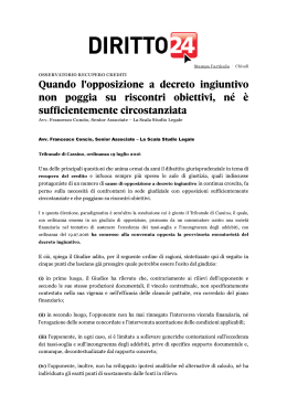 (Quando l`opposizione a decreto ingiunti..., n\351 \350