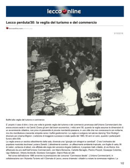 Lecco perduta/30: la veglia del turismo e del commercio