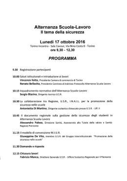 Alternanza Scuola-Lavoro - Ufficio Scolastico Regionale Piemonte