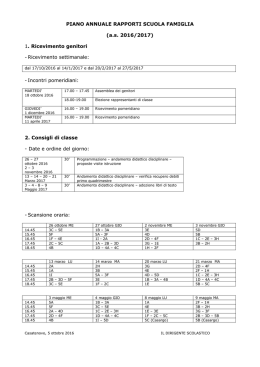 PIANO ANNUALE RAPPORTI SCUOLA FAMIGLIA (a.s. 2016/2017