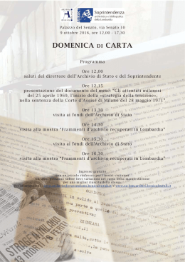 domenica di carta - Soprintendenza archivistica della Lombardia
