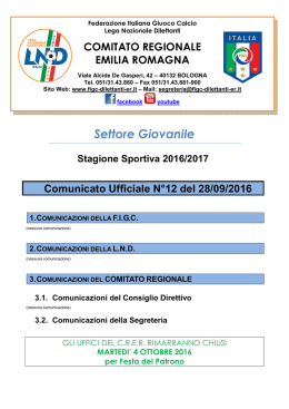 CU 12 SGS - FIGC Comitato Regionale Emilia Romagna