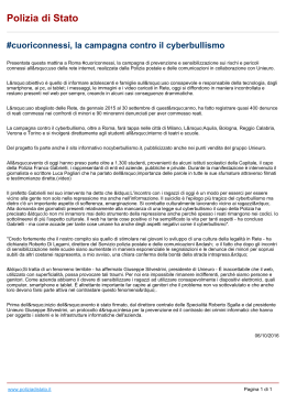 Polizia di Stato #cuoriconnessi, la campagna contro il cyberbullismo