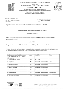 Piano annuale attivit&agrave; ATA