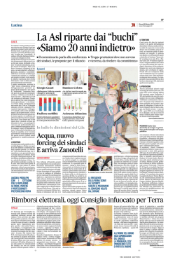 La Asl riparte dai &ldquo;buchi&rdquo; &laquo;Siamo 20 anni indietro