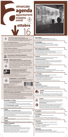 Vimercate Agenda ottobre 2016