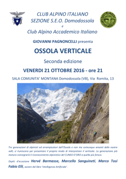 ossola verticale - Club Alpino Italiano Sezioni Est Monte Rosa
