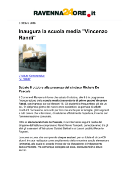 Inaugura la scuola media "Vincenzo Randi"