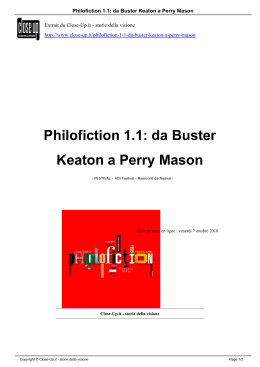Philofiction 1.1: da Buster Keaton a Perry Mason
