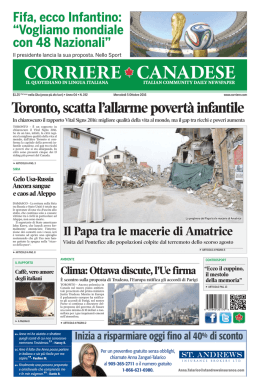 Scarica la Prima Pagina di Oggi - Toronto