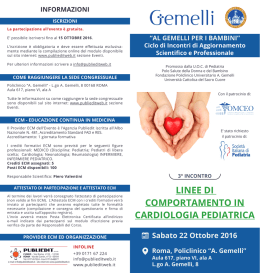 linee di comportamento in cardiologia pediatrica