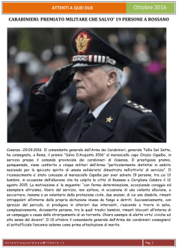 Carabinieri:premiato militare