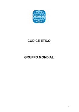 CODICE ETICO GRUPPO MONDIAL