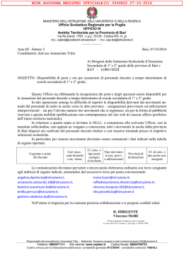 Nota n. 6822 del 7/10/2016 - Ambito Territoriale per la provincia di Bari