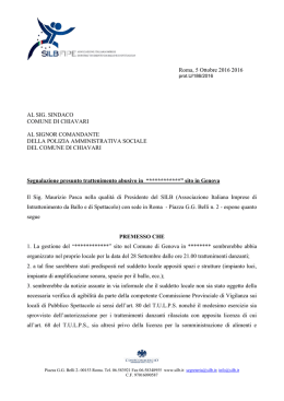 Segnalazione presunta attivit&agrave; abusiva nel comune di Genova