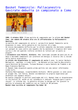 Basket femminile: Pallacanestro Gavirate debutta in