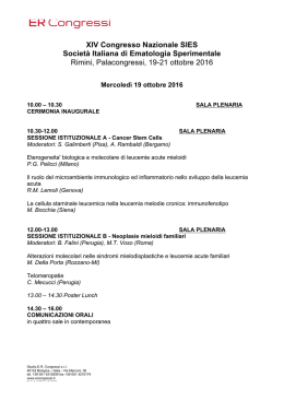XIV Congresso Nazionale SIES Società Italiana di Ematologia