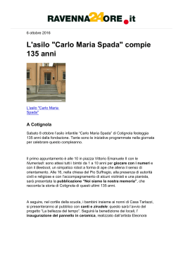 L`asilo "Carlo Maria Spada" compie 135 anni