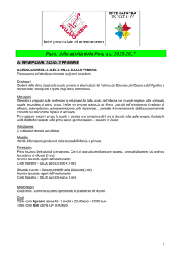 Piano attivit&agrave; 2016-17