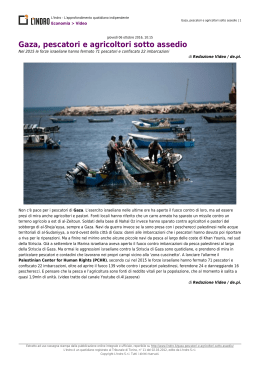 Gaza, pescatori e agricoltori sotto assedio