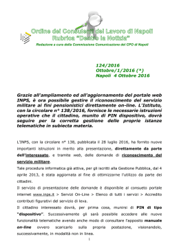 124/2016 Ottobre/1/2016 - Ordine dei Consulenti del Lavoro di Napoli