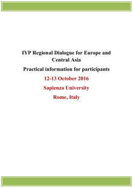 Practical information for participants