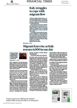 Cresce la paura per l`afflusso dei migranti mentre l`Italia ne soccorre