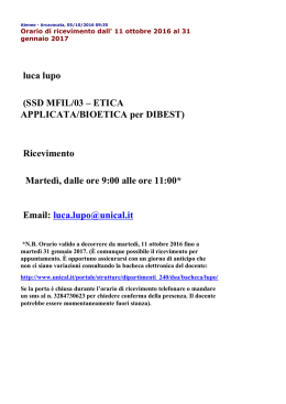 luca lupo (SSD MFIL/03 – ETICA APPLICATA/BIOETICA per DIBEST