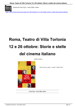 Roma, Teatro di Villa Torlonia 12 e 26 ottobre: Storie e