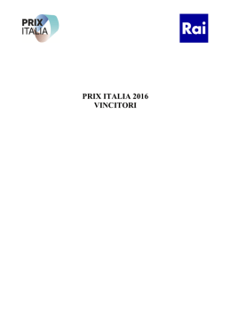 prix italia 2016 vincitori