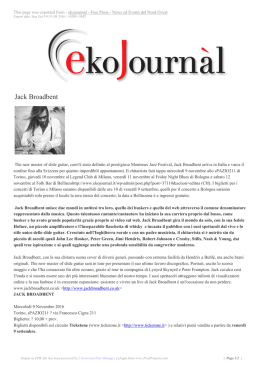 Jack Broadbent - ekojournal – Free Press – News ed Eventi del
