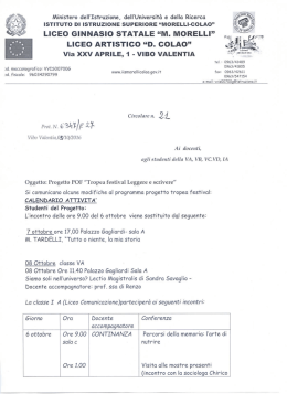 CIRCOLARE N.21 - IIS Morelli