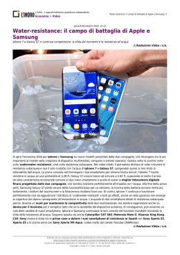 Water-resistance: il campo di battaglia di Apple e Samsung