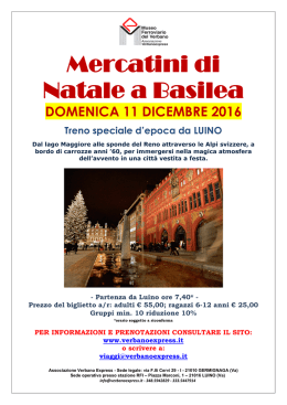 Mercatini di Natale a Basilea - Associazione Rotabili Storici Milano