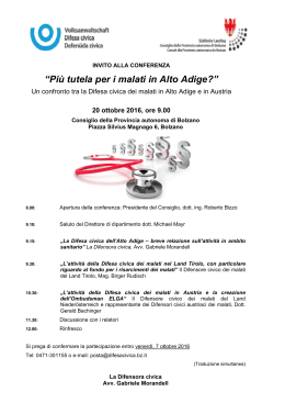 “Più tutela per i malati in Alto Adige?”