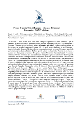 Premio di poesia Citt&agrave; di Legnano