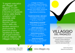 Brochure Centri e Servizi Villaggio del Ragazzo